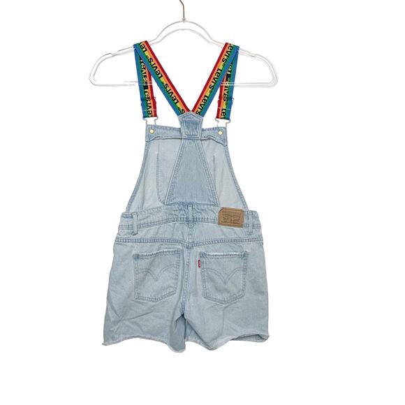 LEVI'S Rainbow Strap Denim Jean Shortall Overalls Light Wash Kids Size 10Regular - Picture 8 of 12